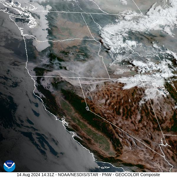 Wednesday morning’s satellite shows a trough exiting the state providing clouds and showers. Light smoke is visible across Montana from regional wildfires.